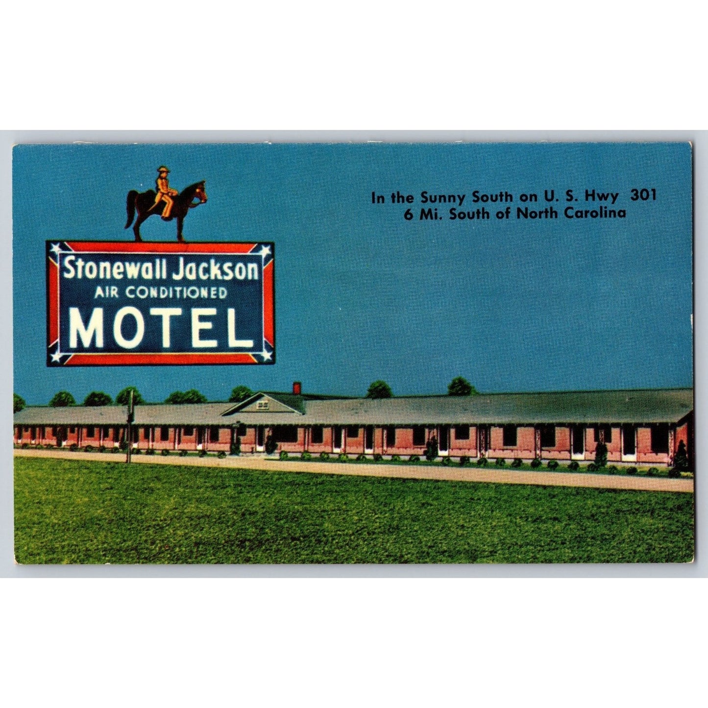 Dillon SC South Carolina Stonewall Jackson Motel Chrome Postcard Unused EC Kropp