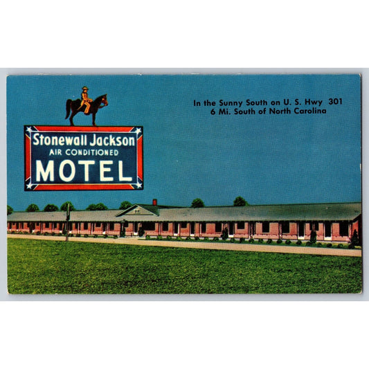 Dillon SC South Carolina Stonewall Jackson Motel Chrome Postcard Unused EC Kropp