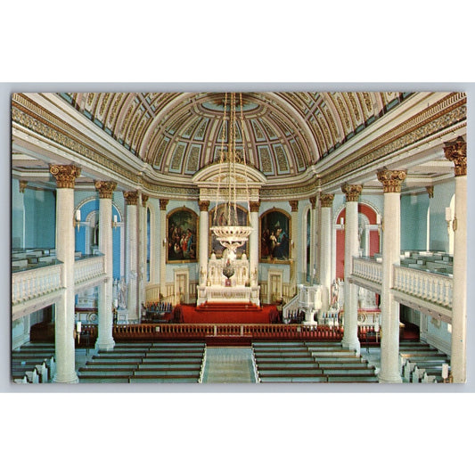 Webster MA Massachusetts Sacred Heart Church Interior Chrome Postcard Unused