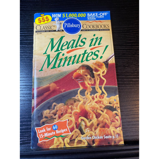 Pillsbury Classic Cookbook Booklet Meals In Minutes September 1995 Issue
