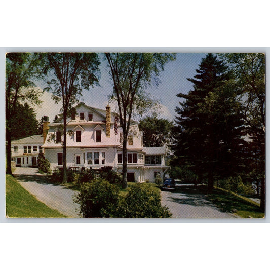 Lake Placid NY New York Mirror Lake Inn Chrome Postcard Unused Ektachrome
