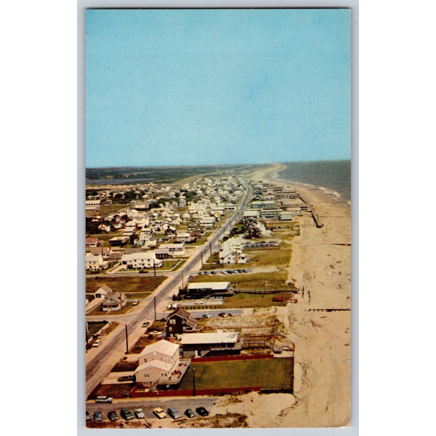 Bethany Beach DE Delaware Looking North Aerial View Chrome Postcard Unused