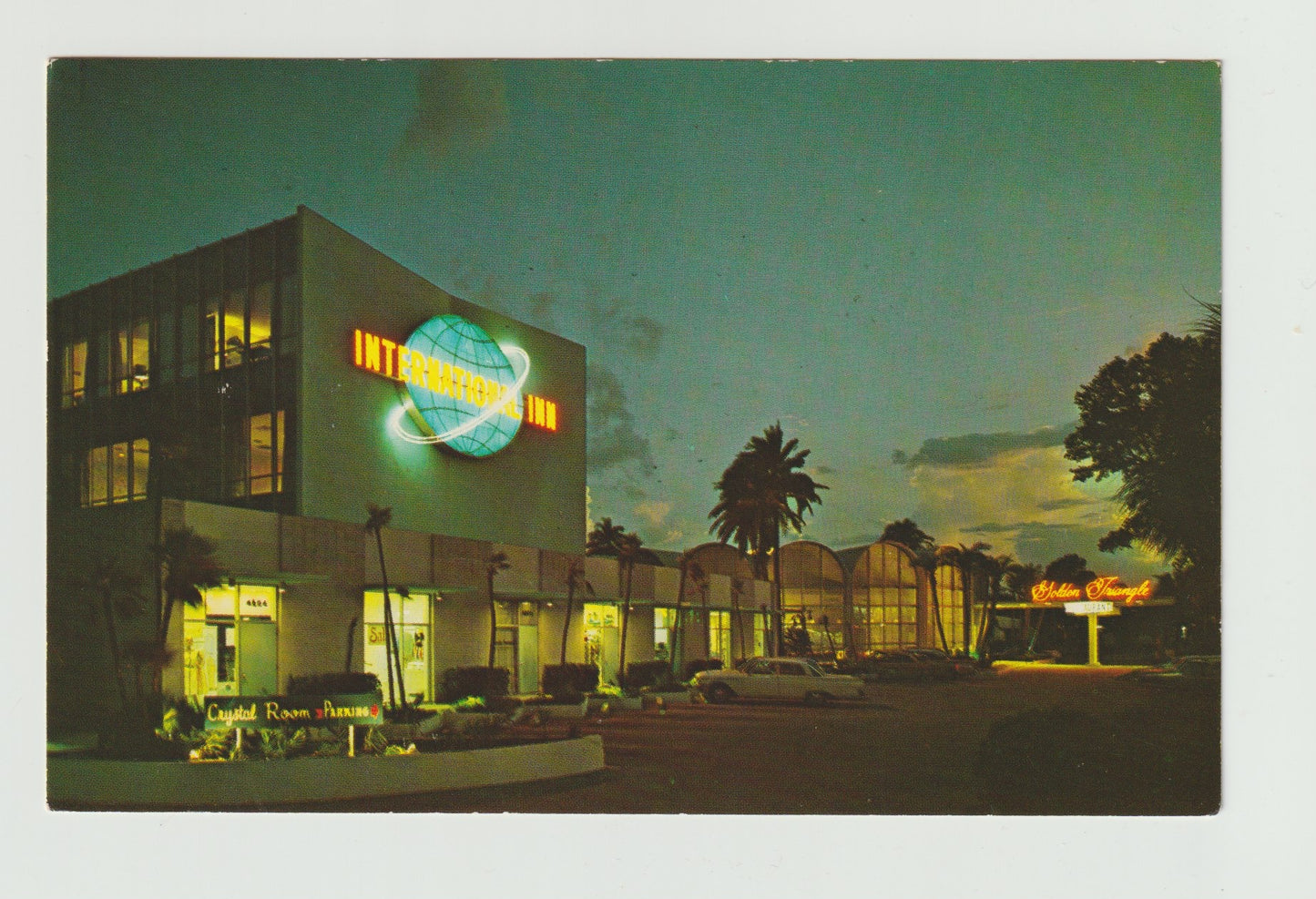 Postcard FL Florida Tampa International Inn at Night Chrome Unused