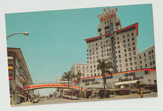 Postcard CA California San Diego The El Cortez Motel Chrome Unused 50s-60s