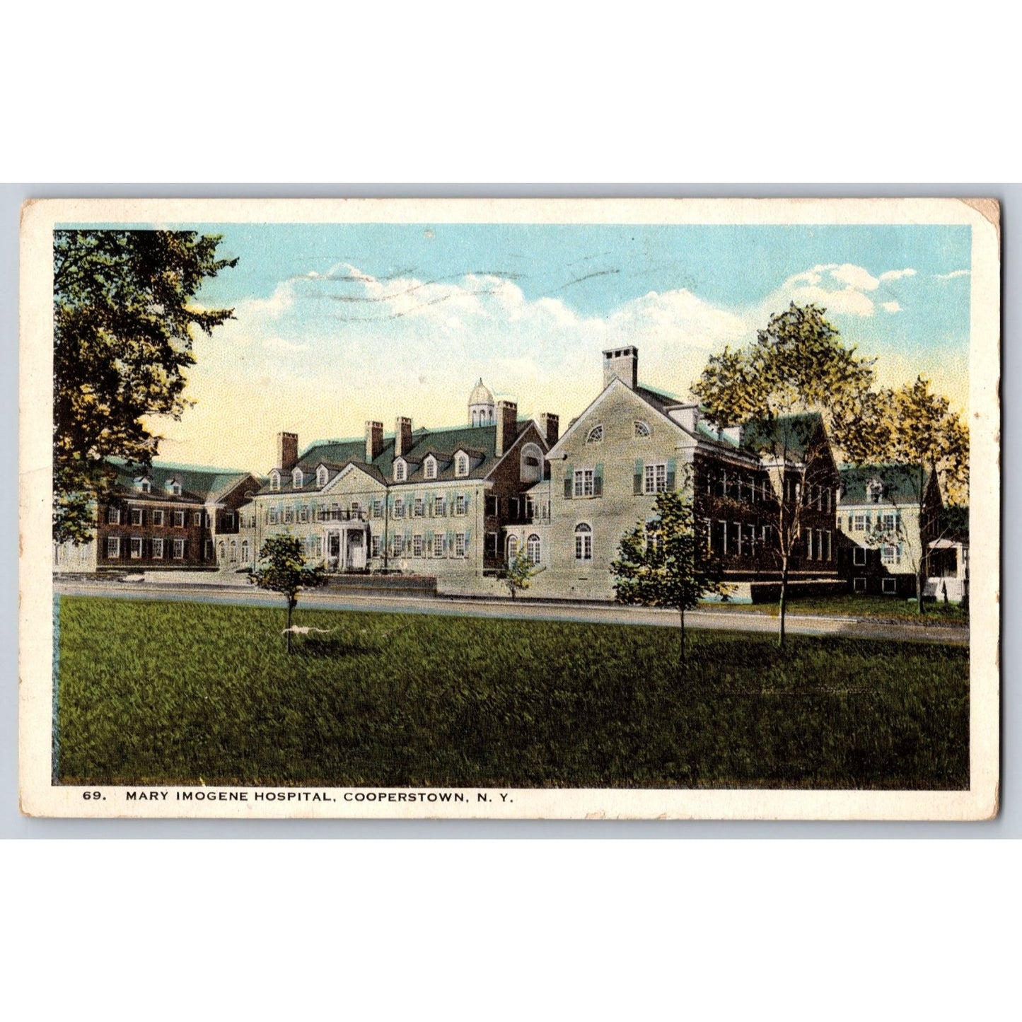 Cooperstown NY New York Mary Imogene Hospital Early 1900s White Border Postcard