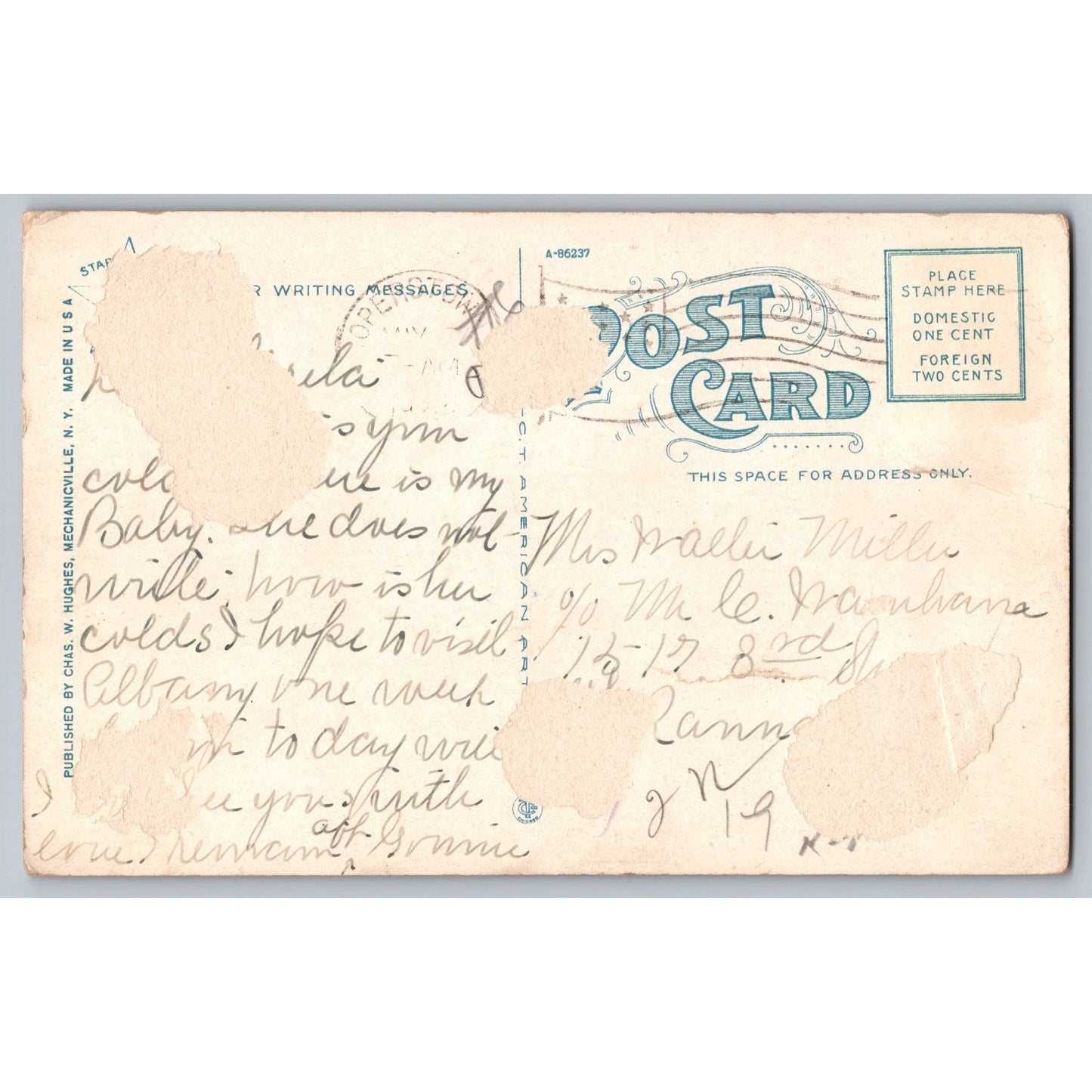 Cooperstown NY New York Mary Imogene Hospital Early 1900s White Border Postcard