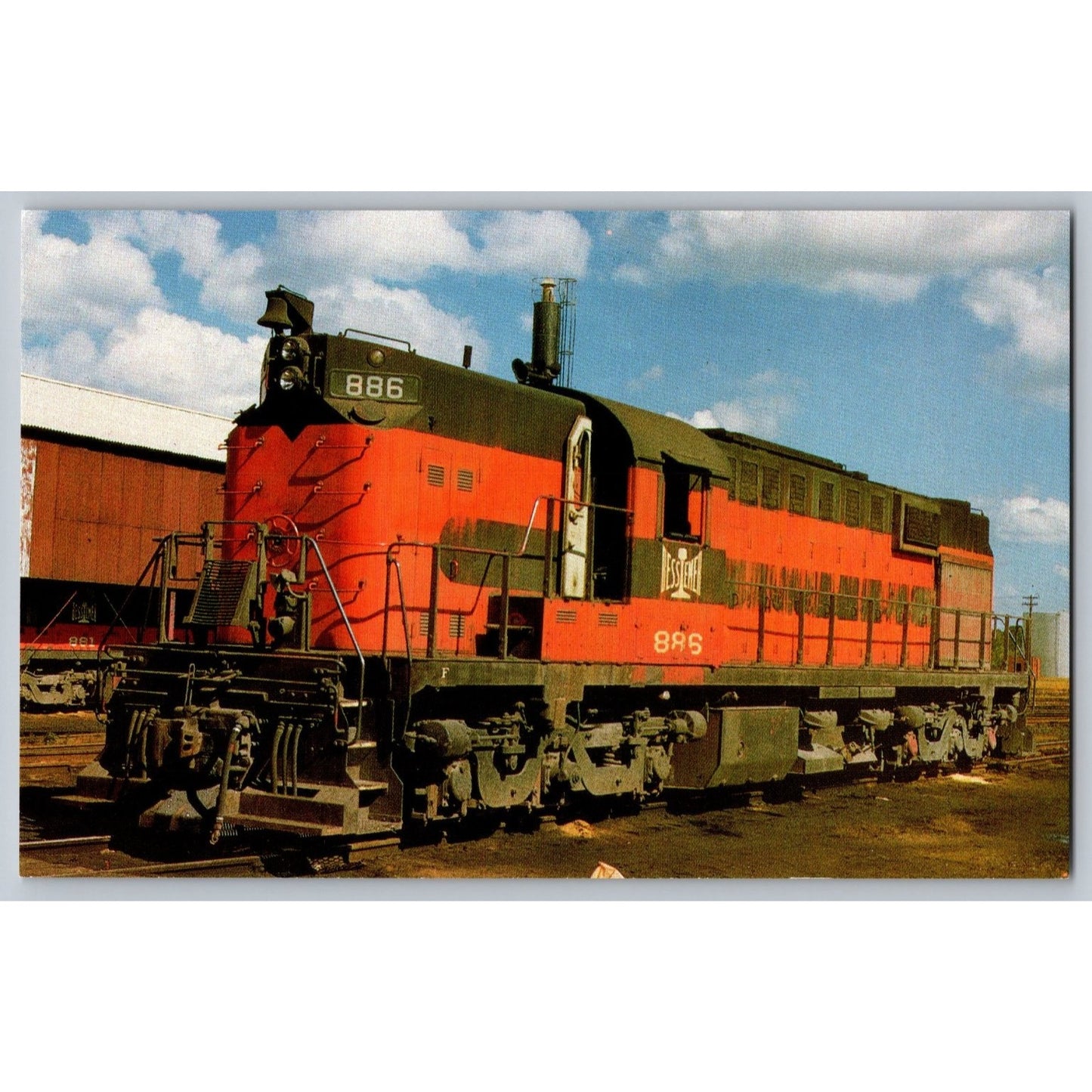 Train Bessemer and Lake Erie Railroad Alco RSD-15 #886 Train Postcard 1971