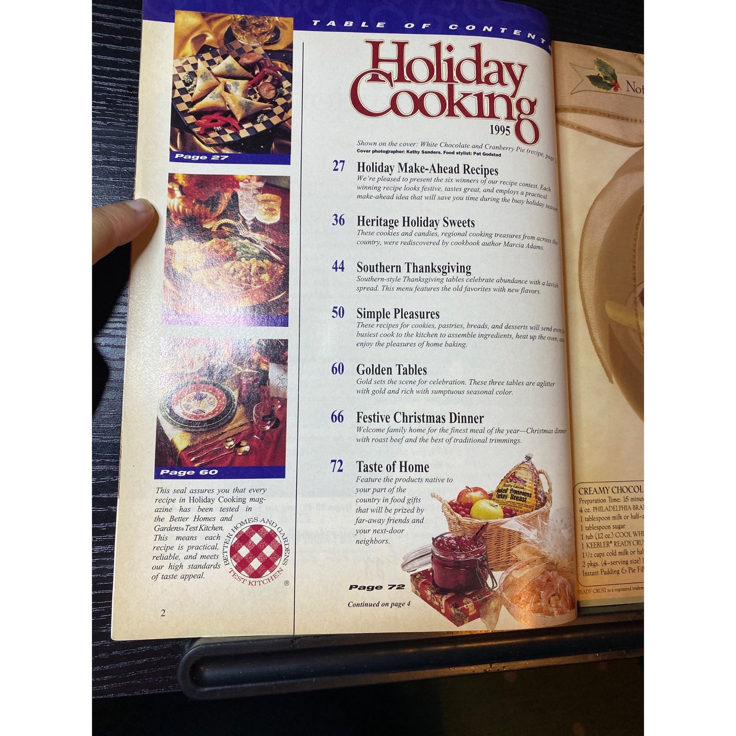 Better Homes And Gardens Holiday Cooking Magazine 1995 Special Recipes Edition