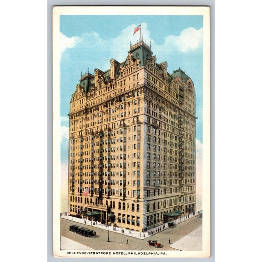Philadelphia PA Pennsylvania Bellevue Stratford Hotel White Border Postcard