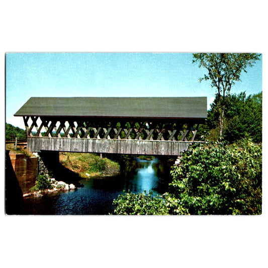 Andover NH New Hampshire Keniston Covered Bridge Over Blackwater River Postcard