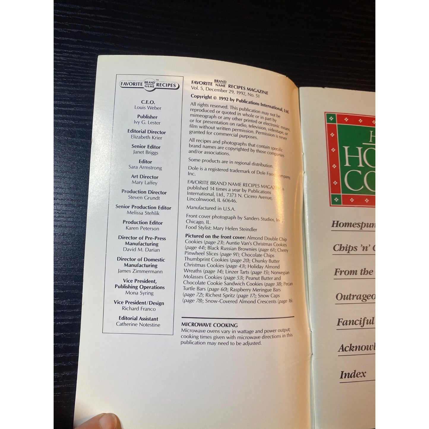 Favorite Brand Name Recipes Cookbook Booklet Homemade Holiday Cookies