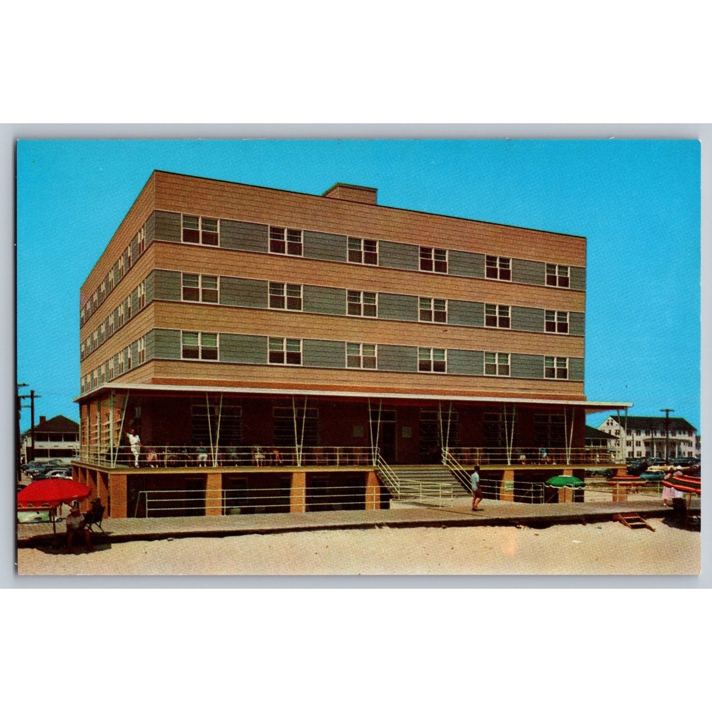 Ocean City MD Maryland Hotel Beach Plaza Boardwalk Chrome Postcard Unused Dexter