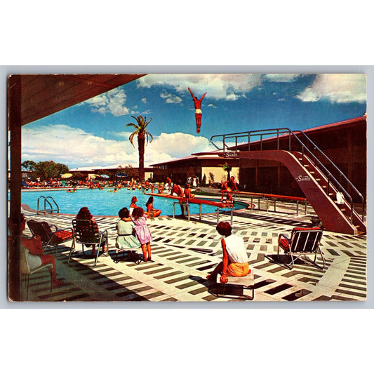 Las Vegas NV Nevada The Sands Paradise Pool Scene Chrome Postcard Unused