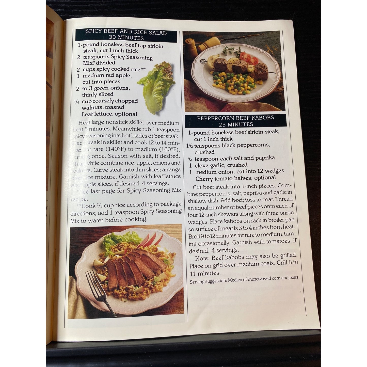 30 Meals In 30 Minutes Cookbook Booklet 1992 Beef Industry Council Recipes & Tips
