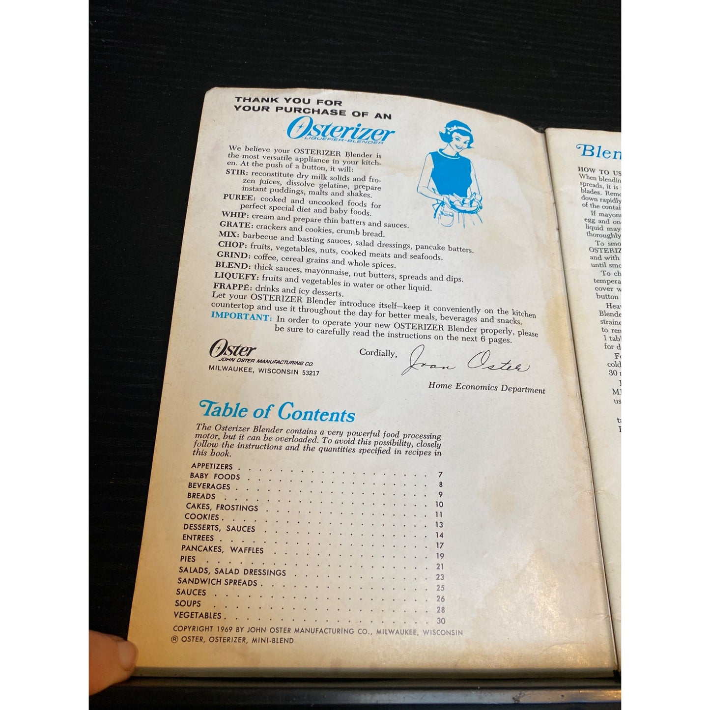 Osterizer Spin Cookery Cookbook For 7-Speed & 9-Speed Blenders 1969 Vintage Recipes