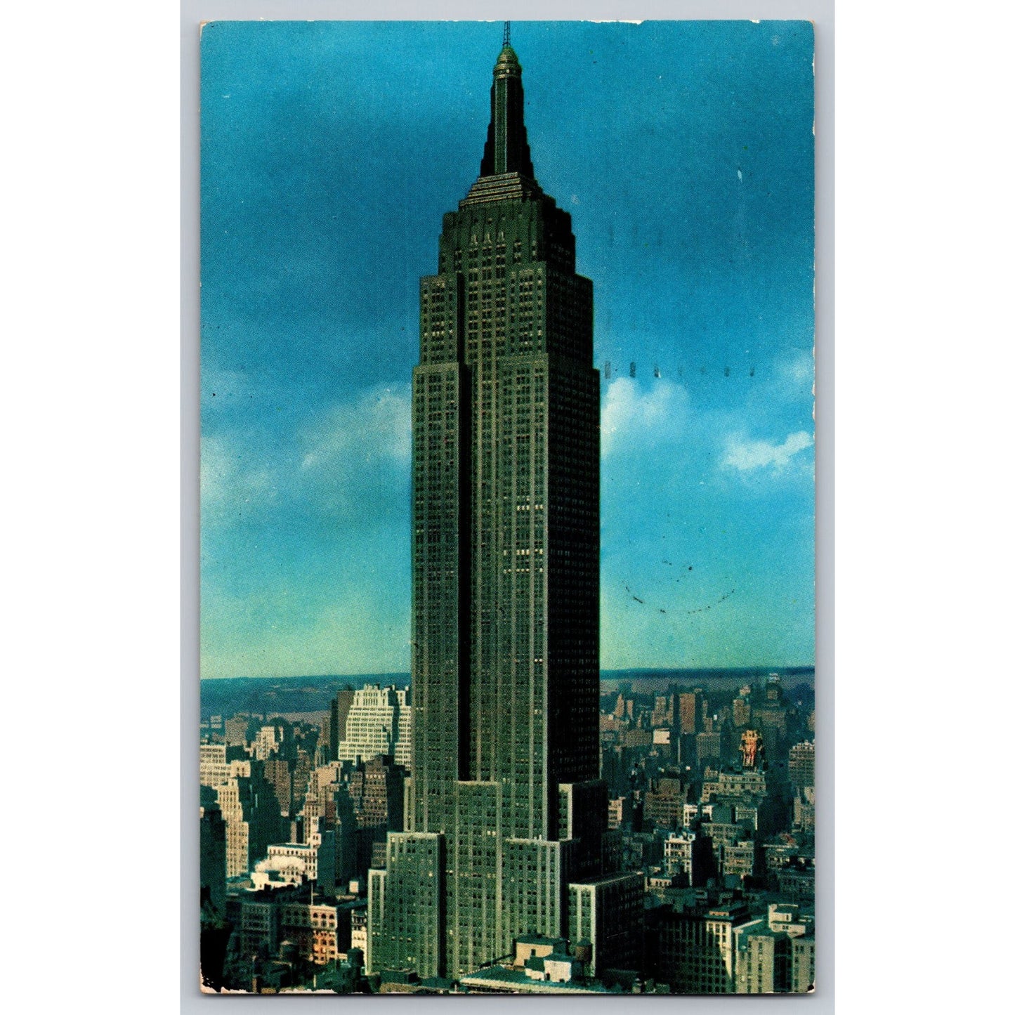 Manhattan NY New York City Empire State Building Skyline 1980 Chrome Postcard