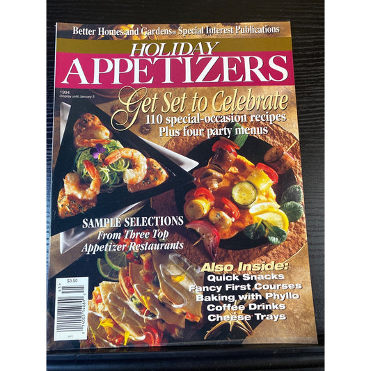 Better Homes And Gardens Magazine 1994 Holiday Appetizers Recipes Tips & Menus