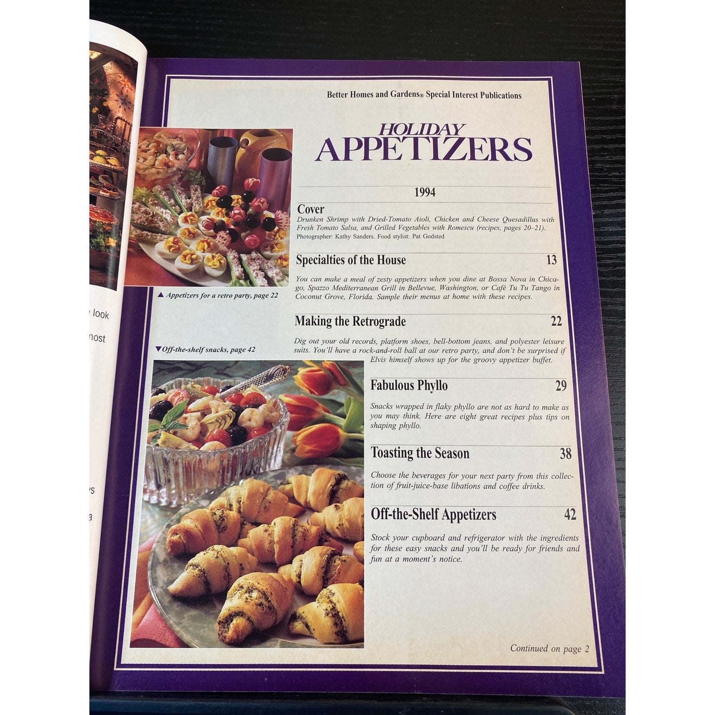 Better Homes And Gardens Magazine 1994 Holiday Appetizers Recipes Tips & Menus