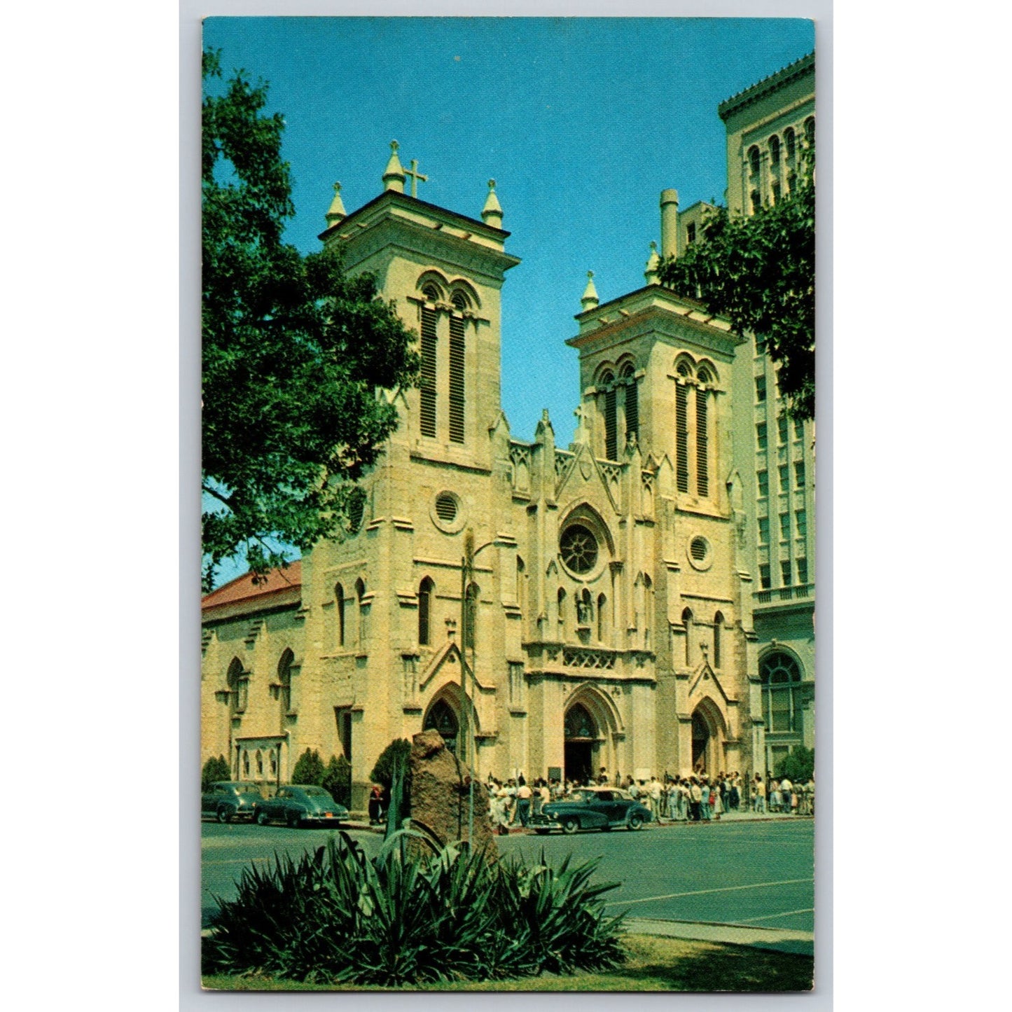 San Antonio TX Texas San Fernando Cathedral Parish Church Chrome Postcard Unused