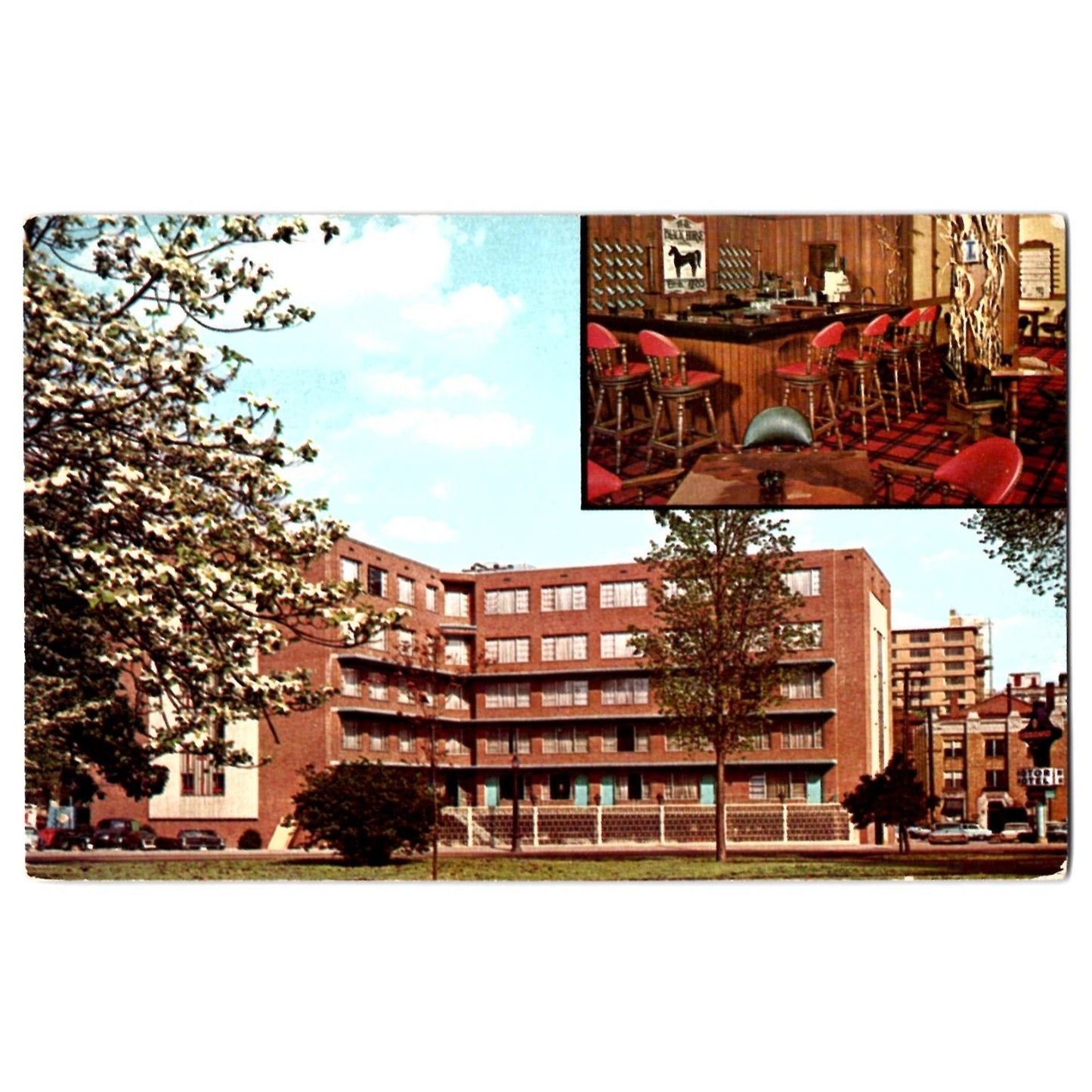 Richmond VA Virginia Sheraton Motor Inn Black Horse Cellar Chrome Postcard