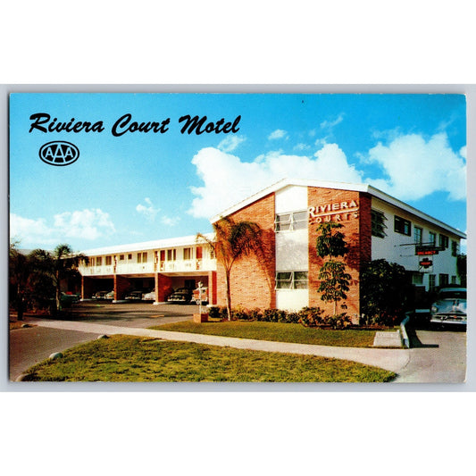 Coral Gables FL Florida Rivera Court Motel 1950s Chrome Postcard Unused