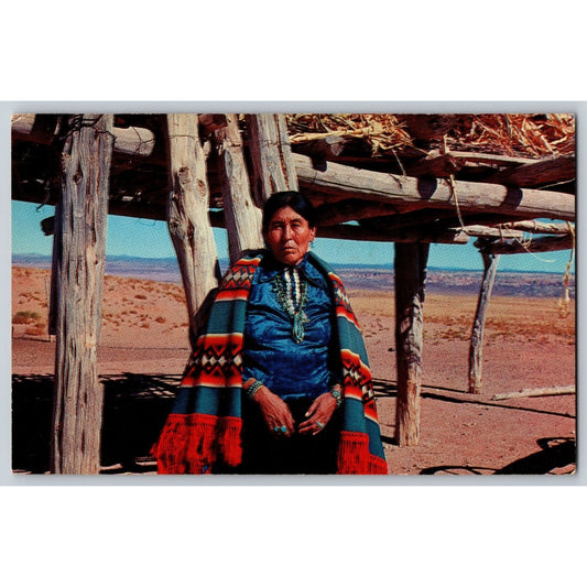 AZ Arizona Navajo Woman in Traditional Clothing Chrome Postcard Petley