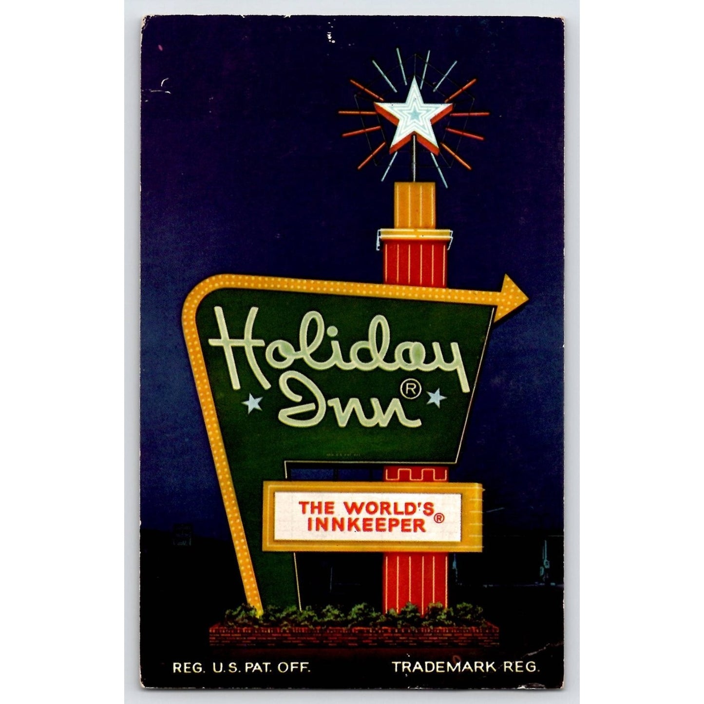 Turbeville SC South Carolina Holiday Inn Hotel Neon Sign Chrome Postcard Unused