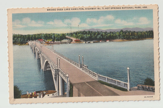 Postcard AR Arkansas Hot Springs National Park Bridge Lake Hamilton 1931 Used