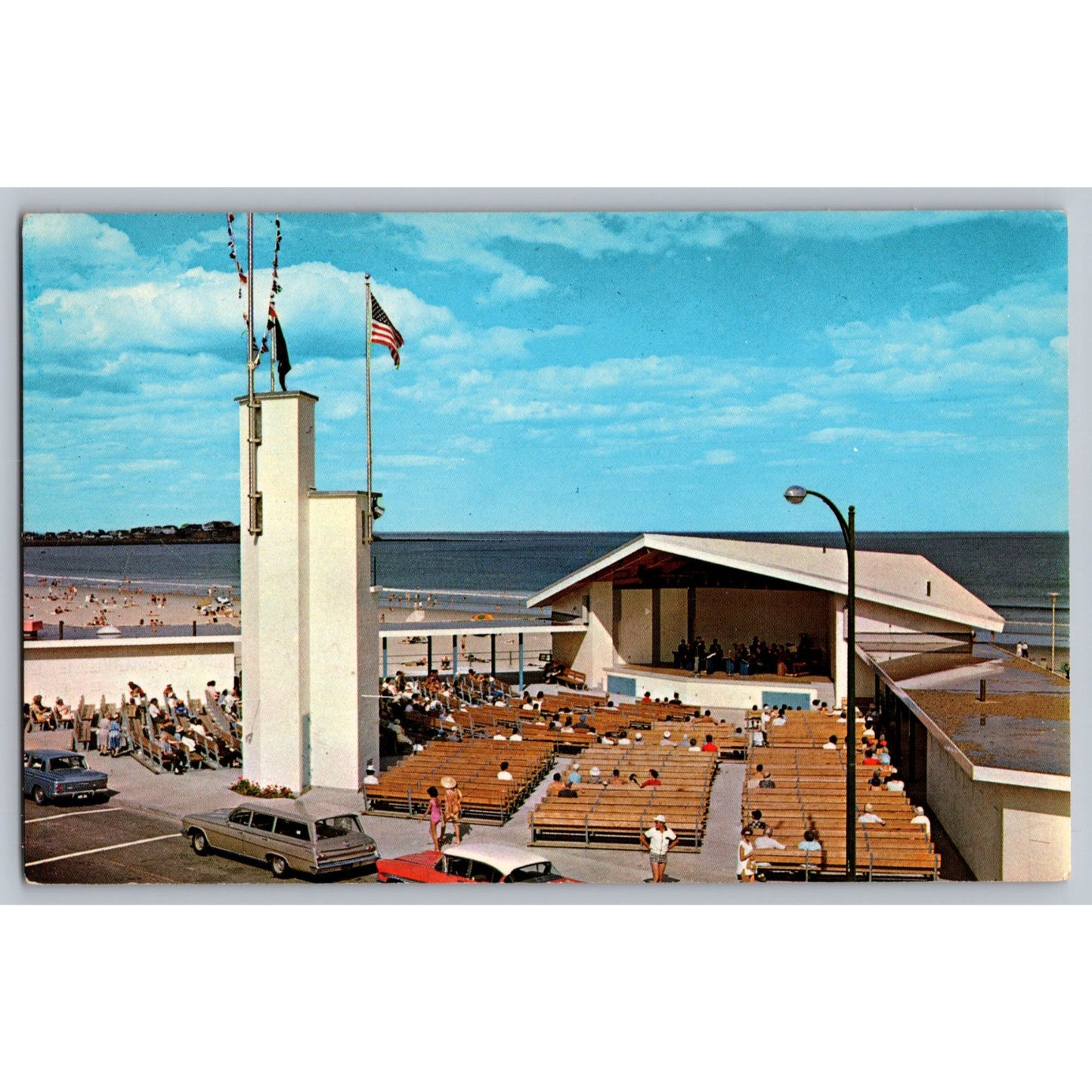 Hampton Beach NH New Hampshire Sea-Shell 1960s Chrome Postcard Unused
