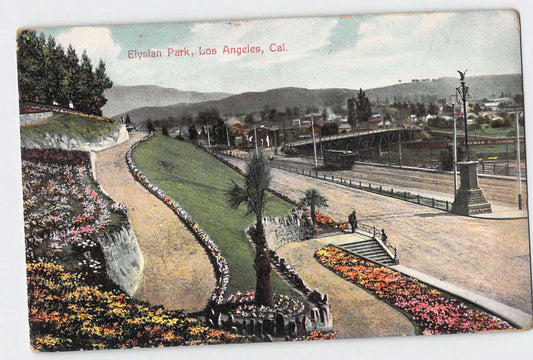 Postcard CA California Los Angeles Elysian Park 1908 Divided Used with Stamp