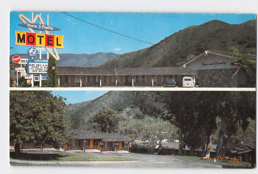 Postcard CA California San Luis Obispo Town & Country Motel Chrome Unused