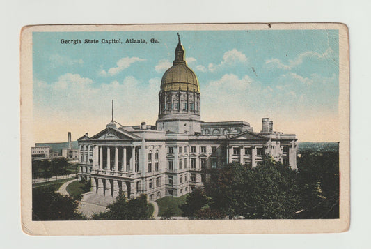 Postcard GA Georgia Atlanta Georgia State Capitol White Border Unused
