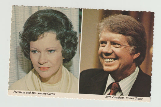 Postcard GA Georgia Plains President Jimmy and Rosalynn Carter 1977 Chrome Unused