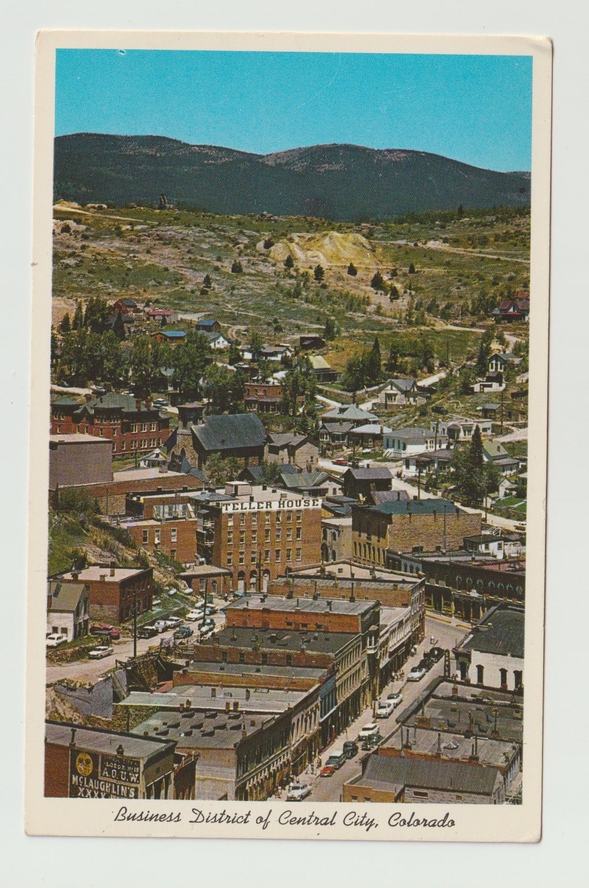 Postcard CO Colorado Central City Business District 1950s Chrome Unused