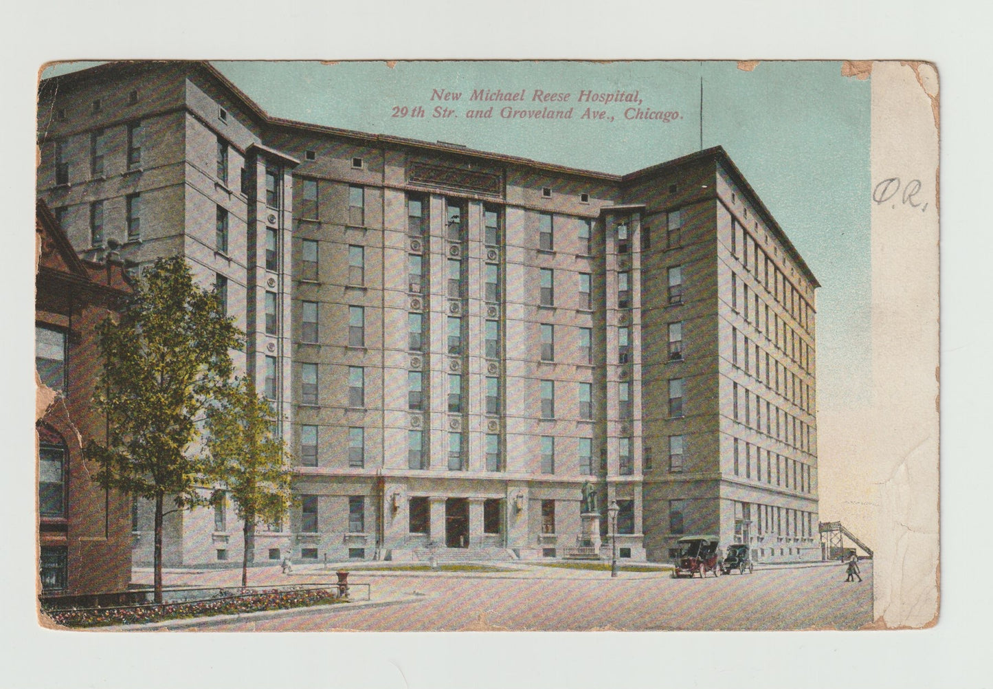 Postcard IL Chicago Mitchel River Hospital Groveland Ave 1911 Used Divided Back