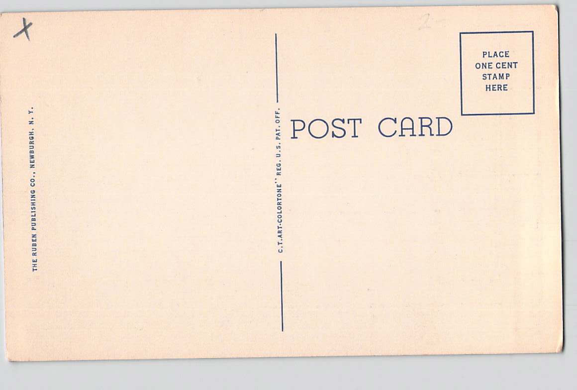 Postcard CT Connecticut Stamford St Benedict's RC Church Yellow Border Linen Unused