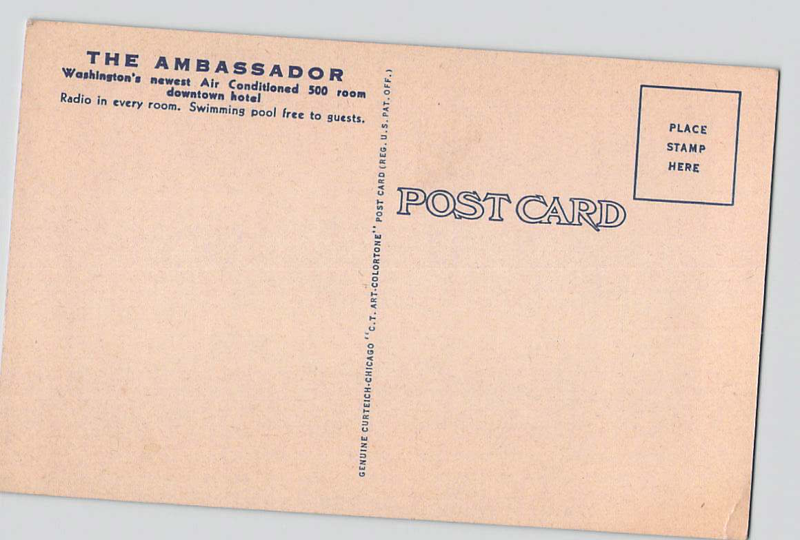 Postcard DC Washington The Ambassador Hotel Multiple Views Linen Unused
