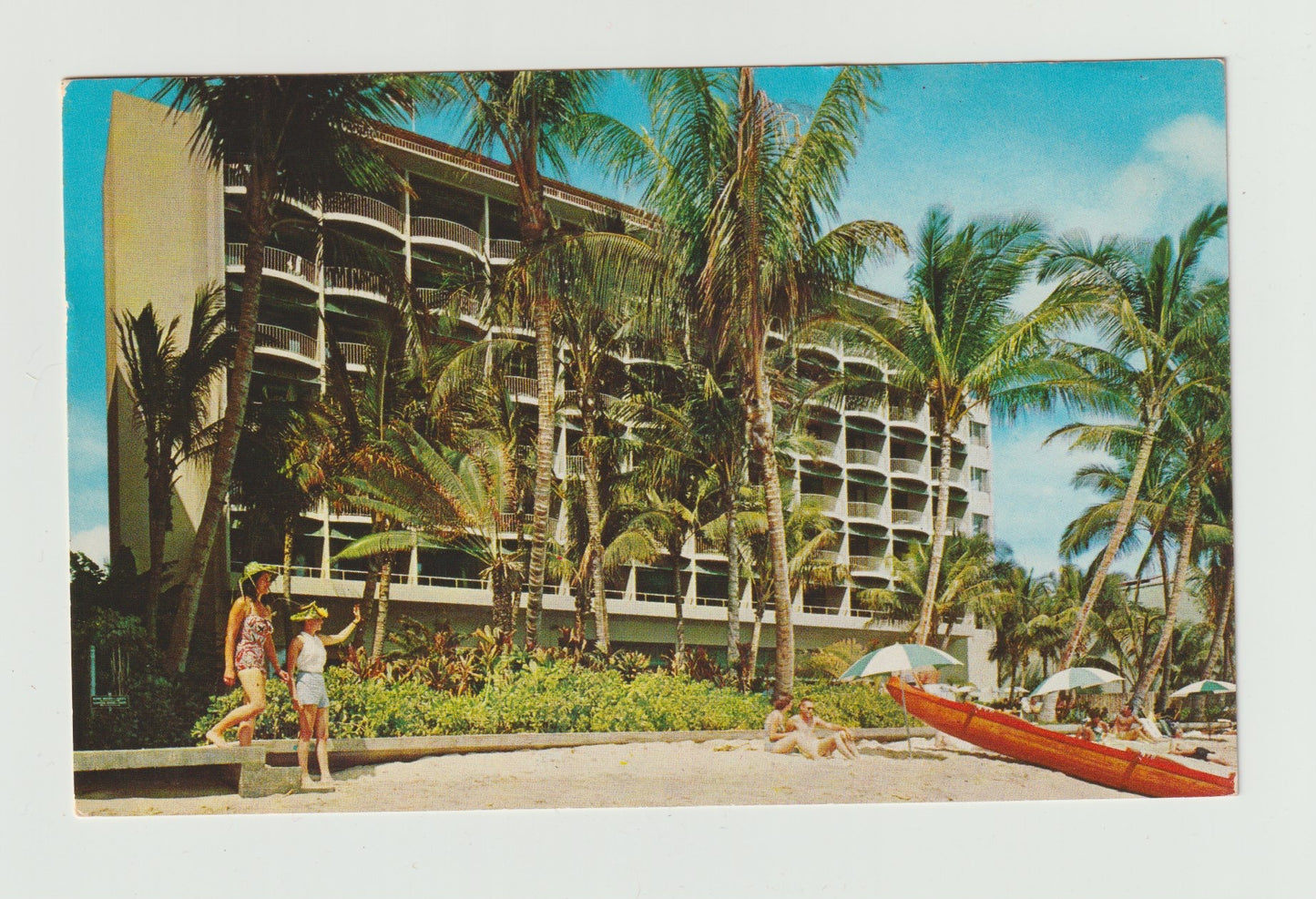 Postcard HI Hawaii Waikiki Surf Rider Hotel on the Beach 1960 Chrome Used