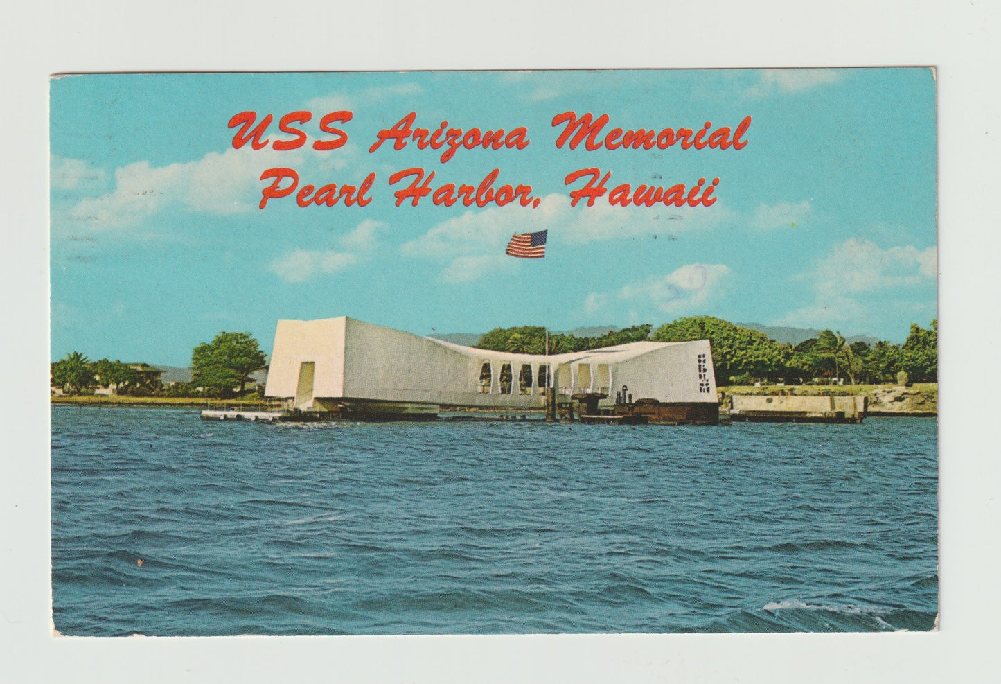 Postcard HI Hawaii Pearl Harbor USS Arizona Memorial 1976 Chrome Used