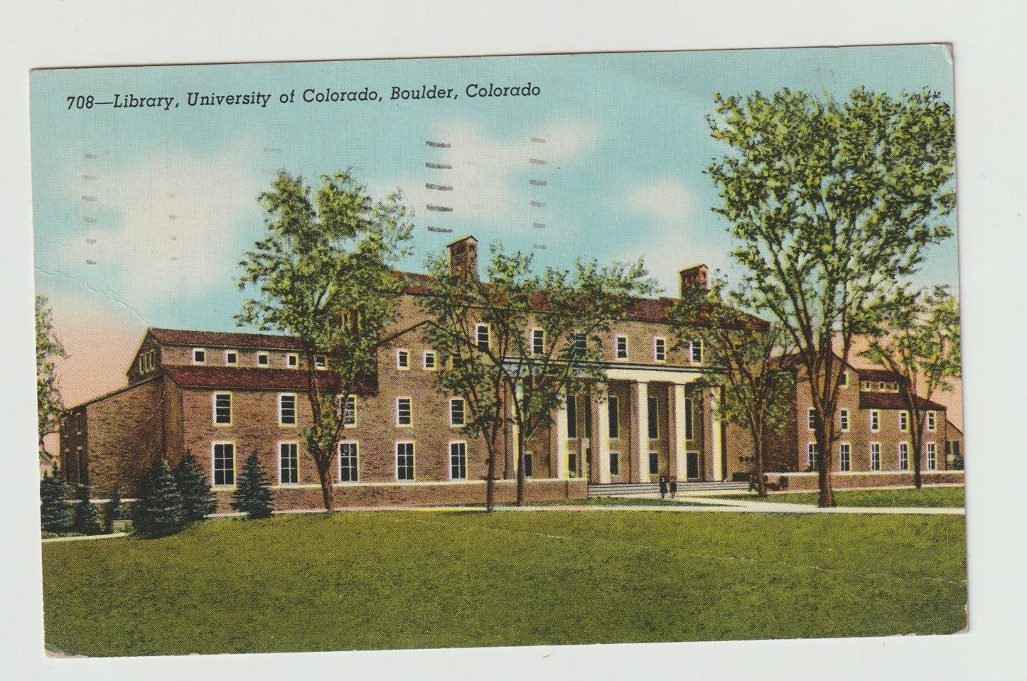 Postcard CO Colorado Boulder University of Colorado Library Used