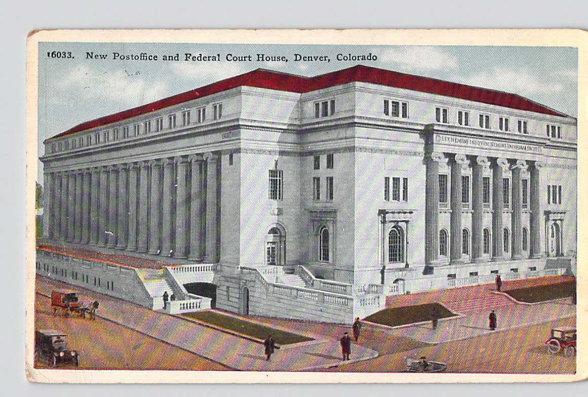 Postcard CO Colorado Denver Post Office & Federal Court Bldg White Border Unused