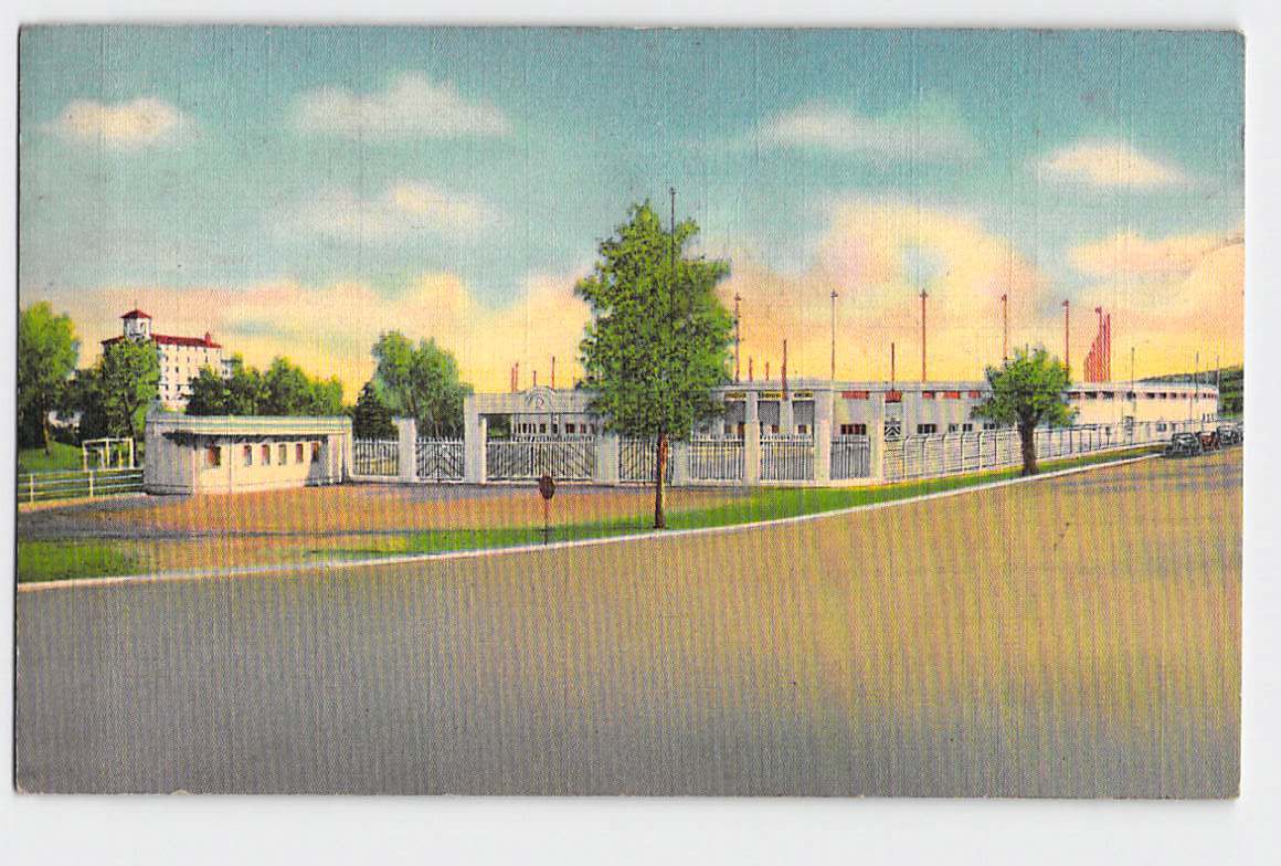 Postcard CO Colorado Colorado Springs Will Roger's Stadium Broadmoor Linen Used