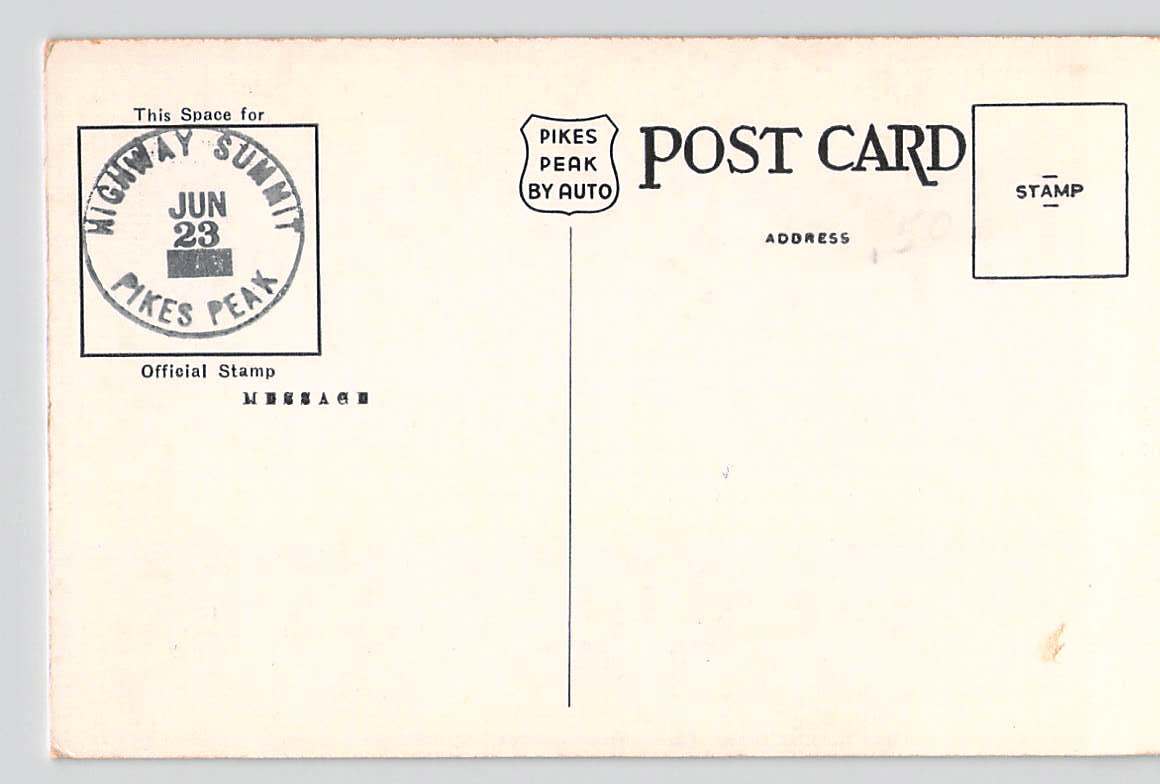 Postcard CO Colorado Pikes Peak Summit House 1930s White Border Unused