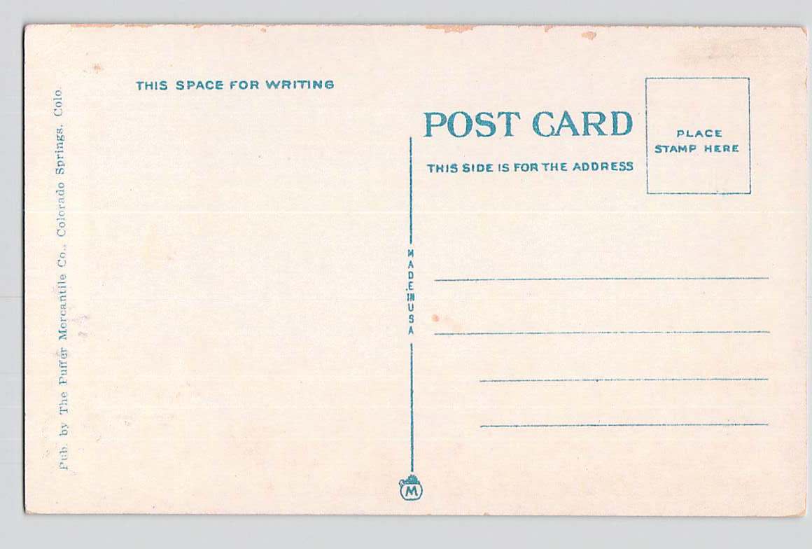 Postcard CO Colorado Colorado Springs Gateway Rock & Hidden Inn White Border 1920s Unused