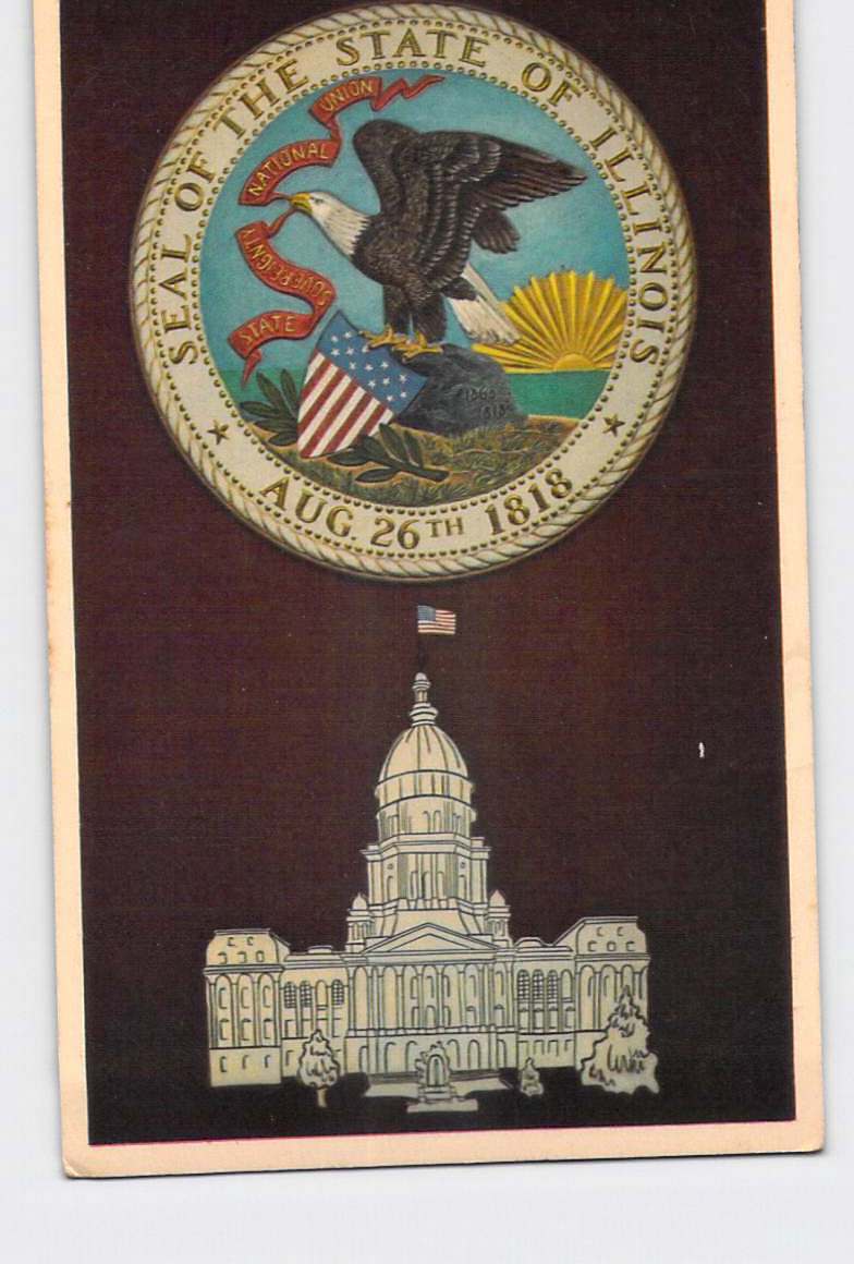 Postcard IL Illinois Chicago Great Seal Illustration Unused