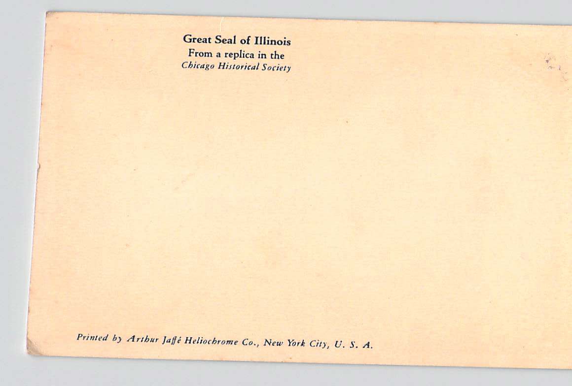 Postcard IL Illinois Chicago Great Seal Illustration Unused