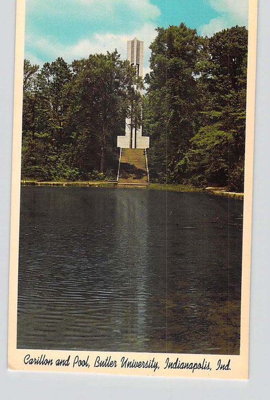 Postcard IN Indiana Indianapolis Butler University Carillon Pool Butler Chrome Unused