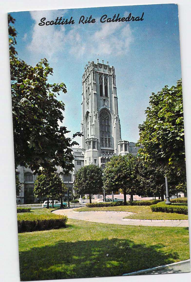 Postcard IN Indiana Indianapolis Scottish Rite Cathedral Chrome Unused