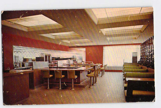 Postcard IN Indiana Glass House Restaurant East West Toll Road Interior