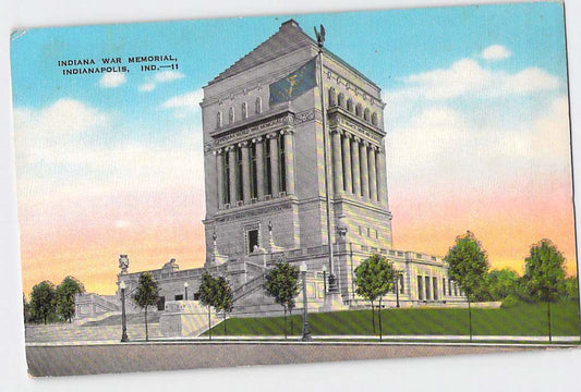 Postcard IN Indiana Indianapolis Indiana War Memorial Linen Unused